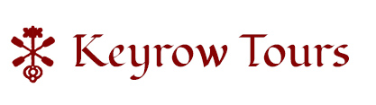 Client Logo for Keyrow Tours - a graphic of 2 oars making an x superimposed over an antique key.