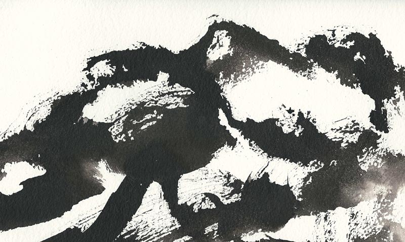Abstract Inks of Mountains made for usage in documentary movie about Mongolia.