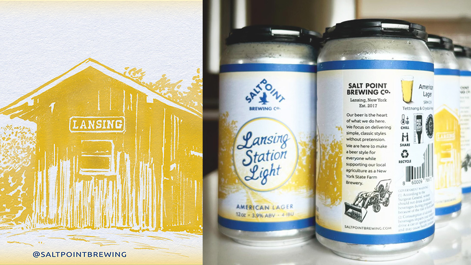 beer can label art for Lansing Station Light, American Lager