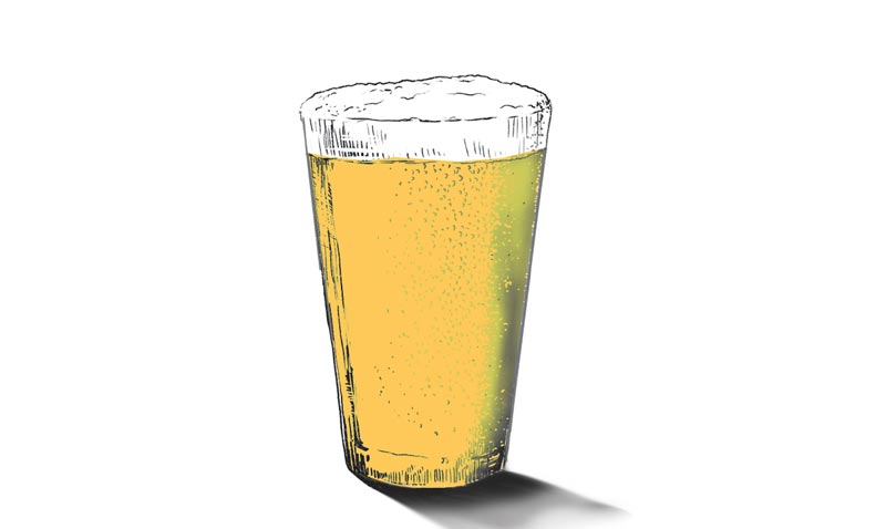 Illustration of a pint of beer matching the SRM color of this Cream Ale.